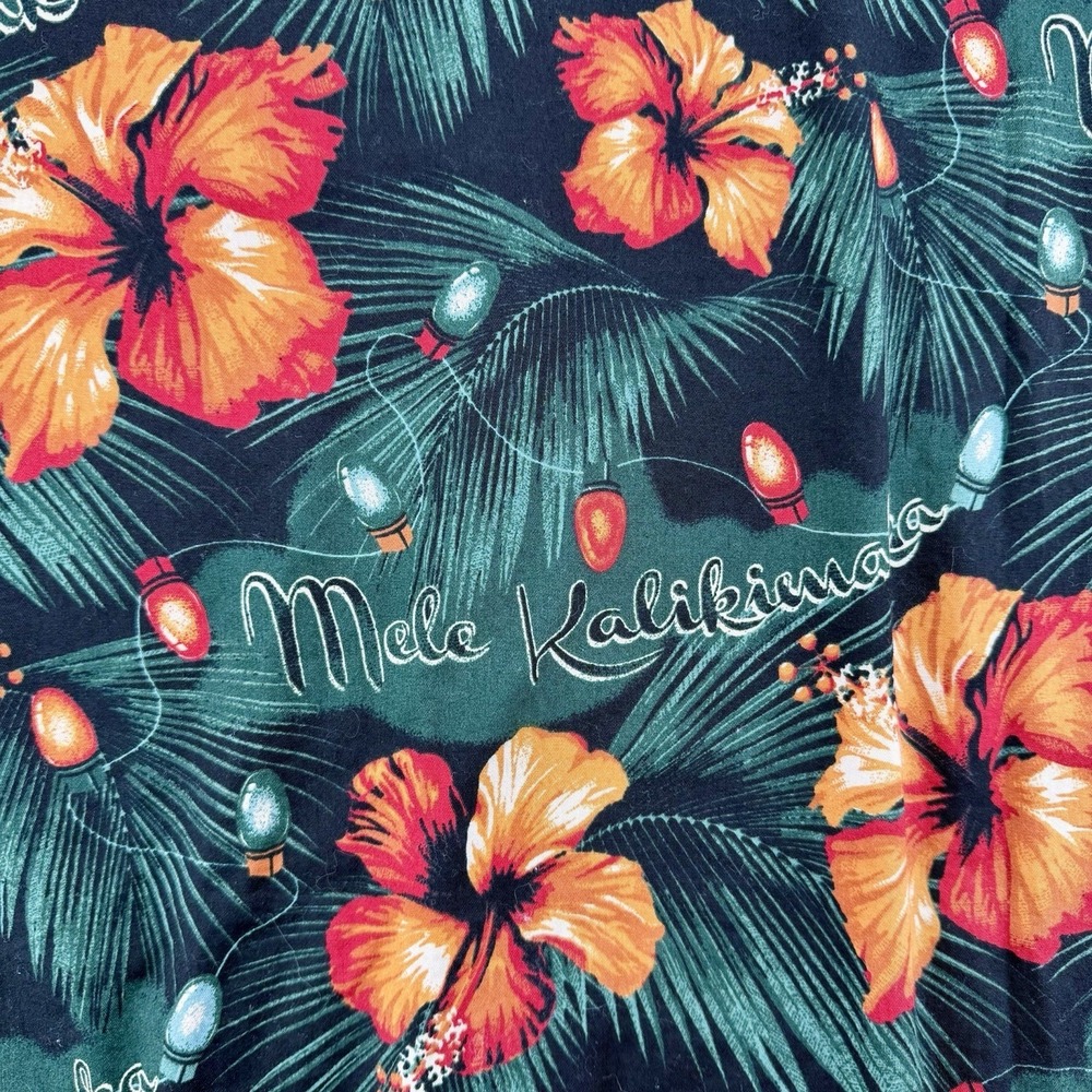 Hawaiian Christmas Shirt Mens XXL Mele Kalikimaka Aloha Holiday Floral - Picture 2 of 9